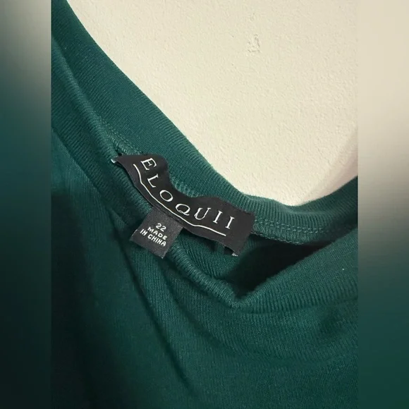 ELOQUII Women's Plus Size Off Shoulder Green Dress Size 22 - Picture 2 of 4